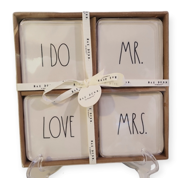 Rae Dunn I Do Love Mr. & Mrs. Coaster Gift Set - Picture 1 of 3